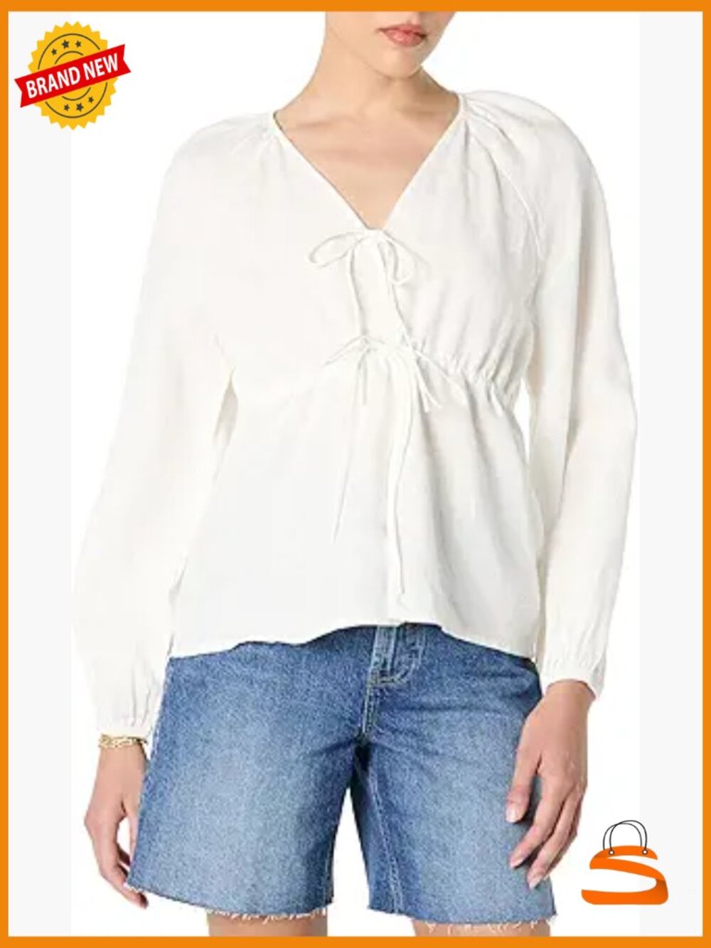 Tie Front Balloon Sleeve Blouse